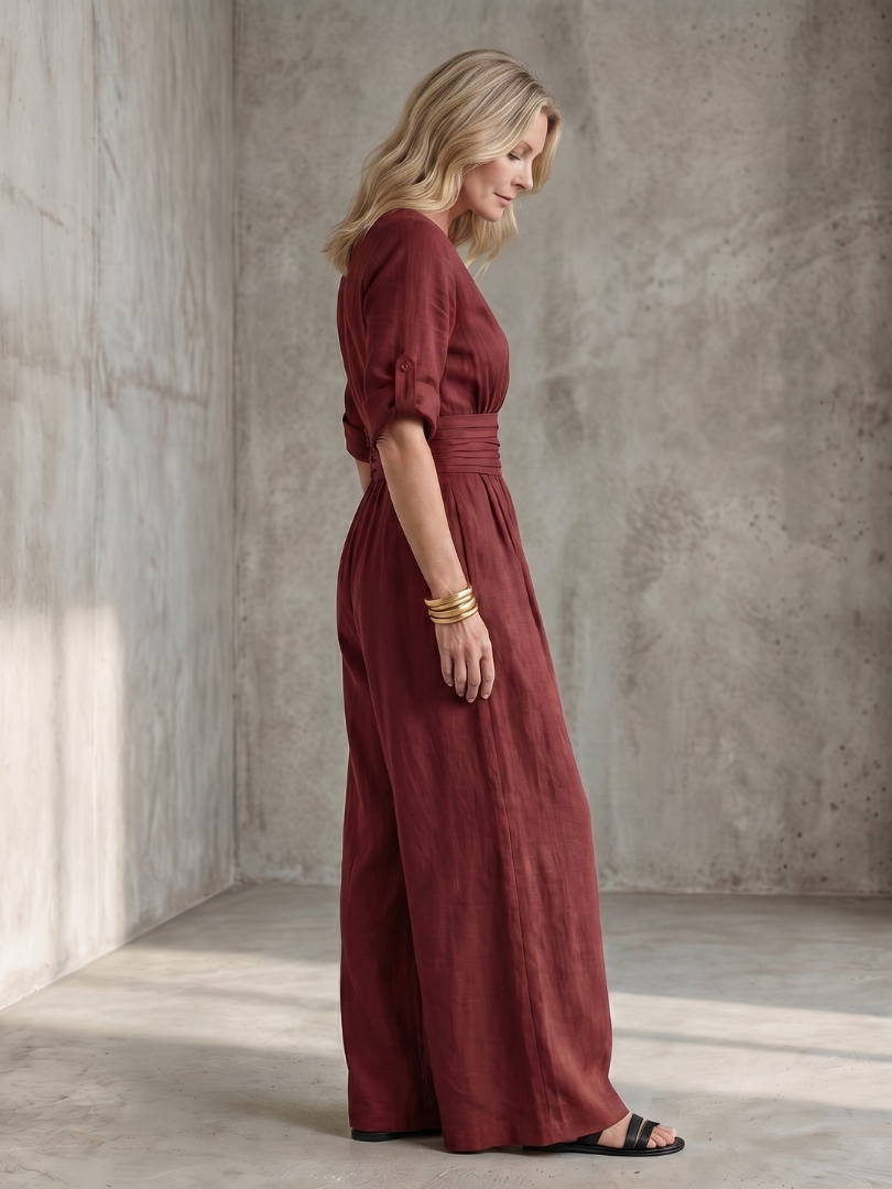 Women's V-Neck Wrap Maxi Dress
