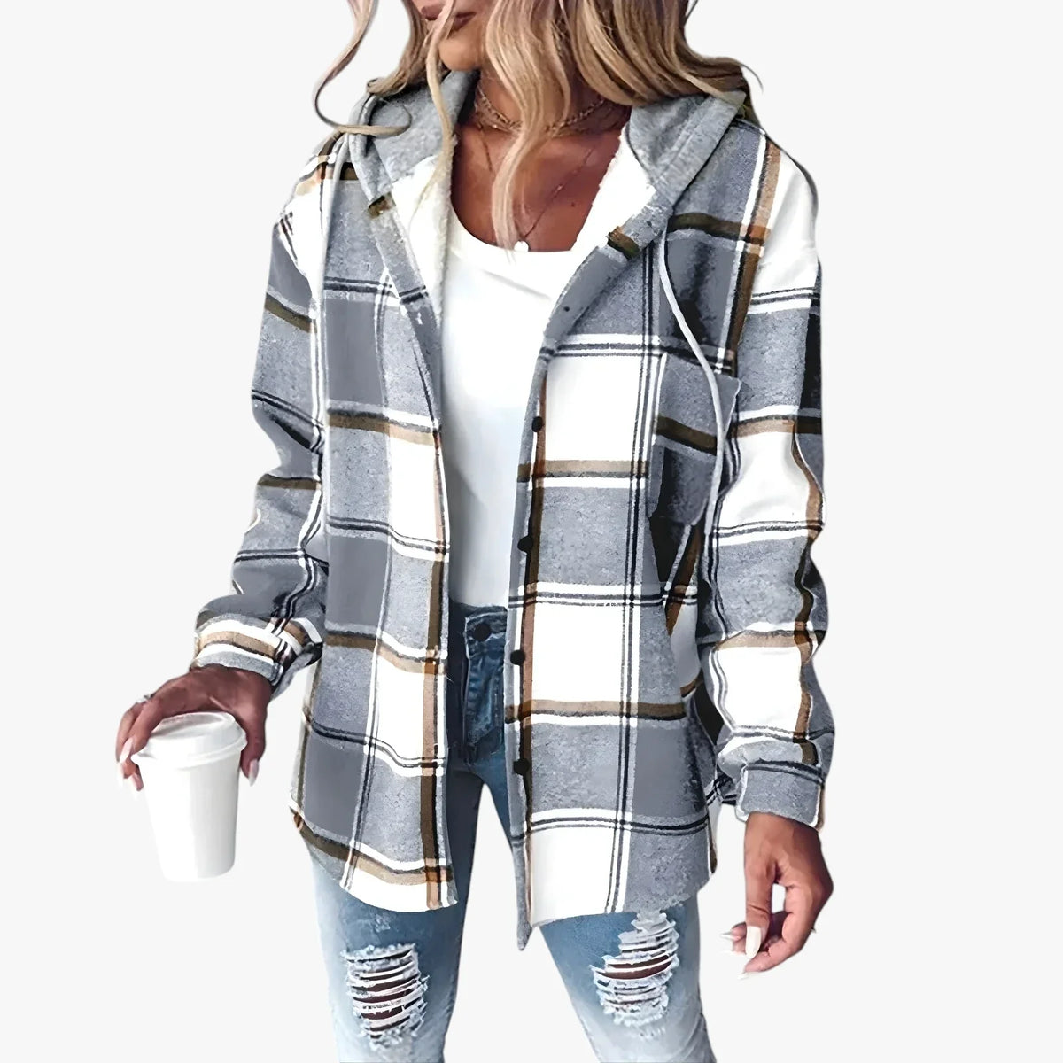 Women's Warm Hooded Transitional Jacket - Padded Spring Jacket & Lightweight Autumn Jacket