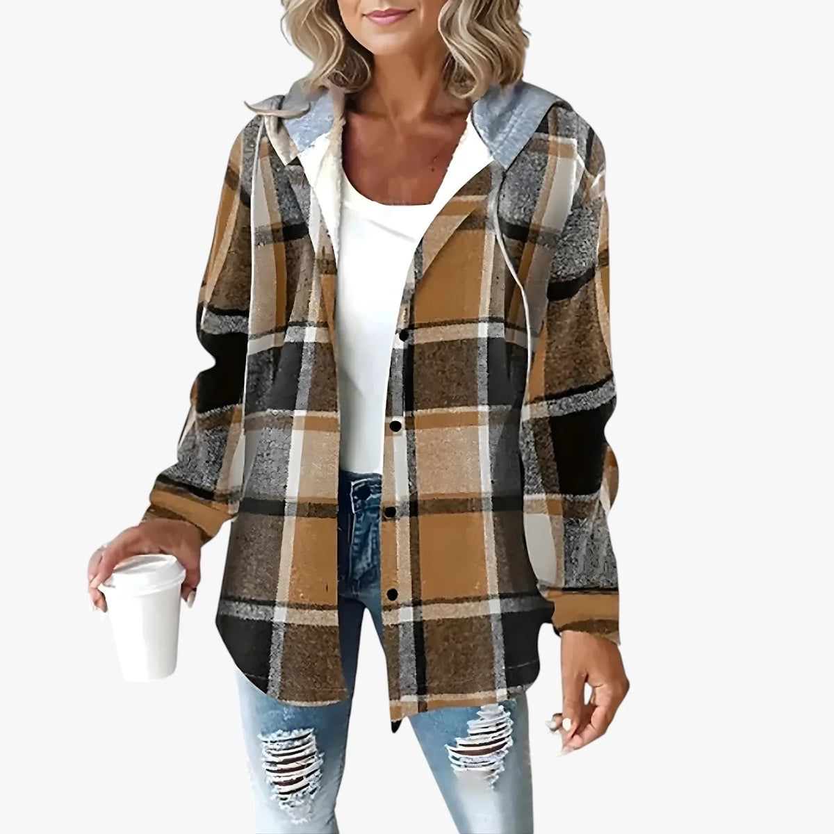 Women's Warm Hooded Transitional Jacket - Padded Spring Jacket & Lightweight Autumn Jacket