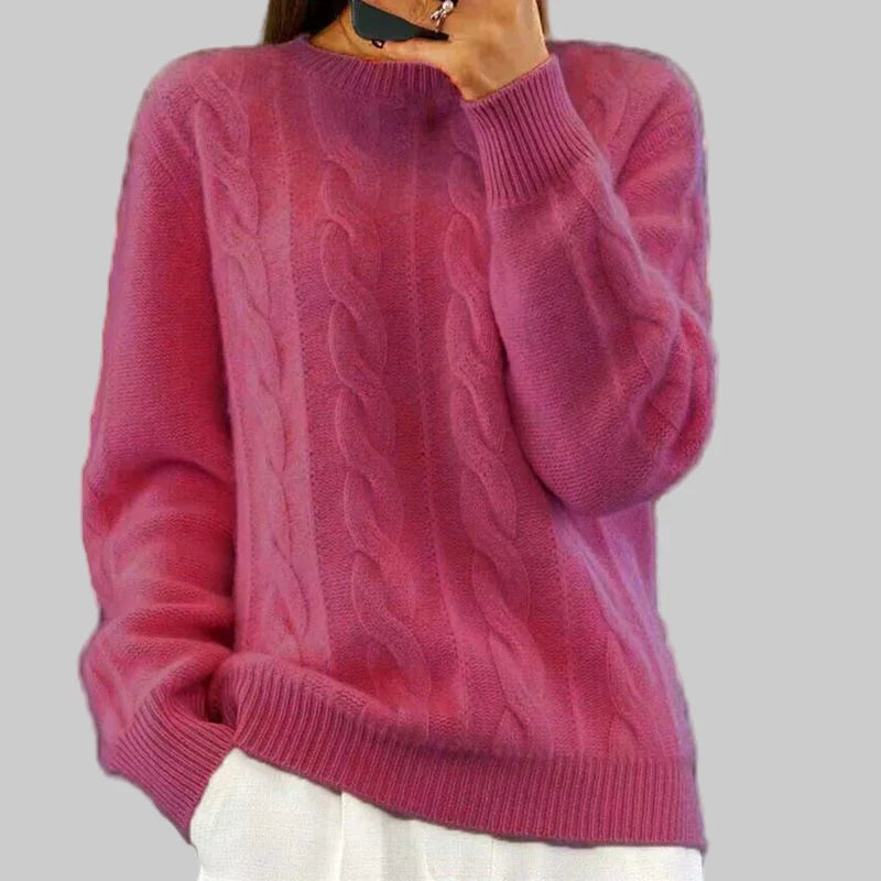 Women's Warm Knitted Sweater – Cosy Layering Piece