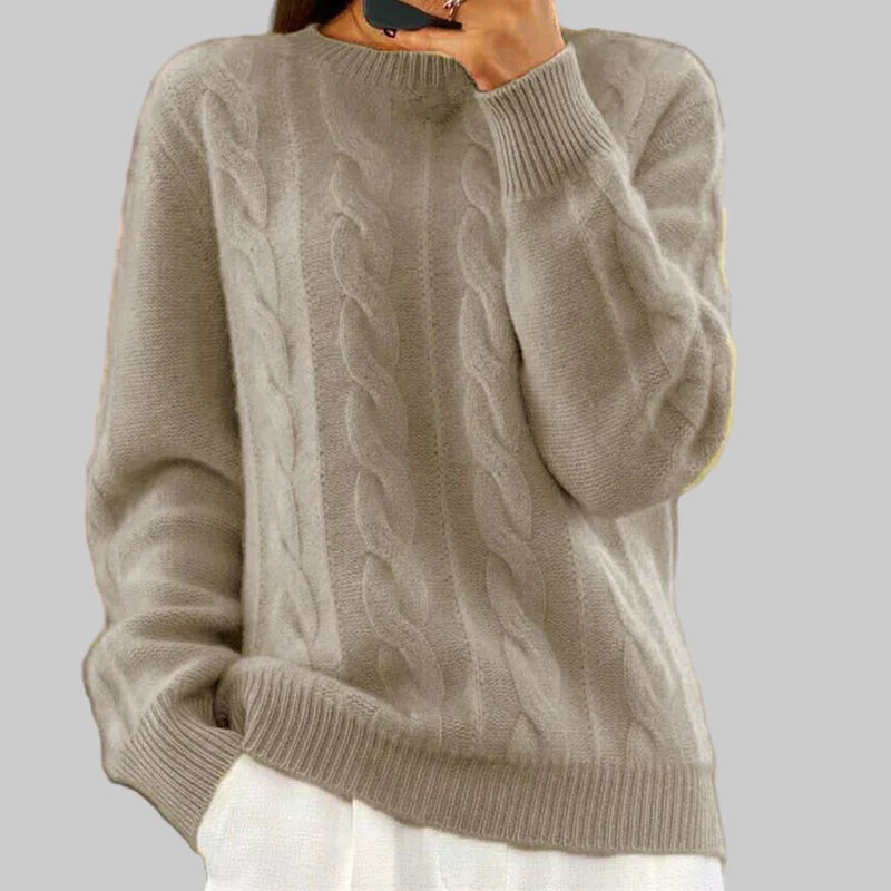 Women's Warm Knitted Sweater – Cosy Layering Piece