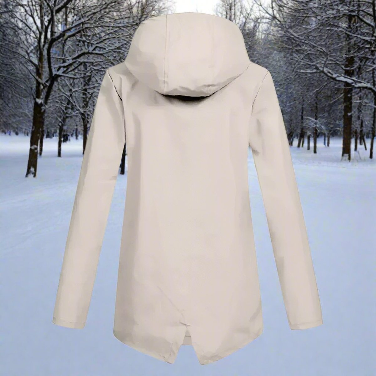 Women's Waterproof Hooded Rain Jacket with Zip Closure, Adjustable Cuffs and Pockets