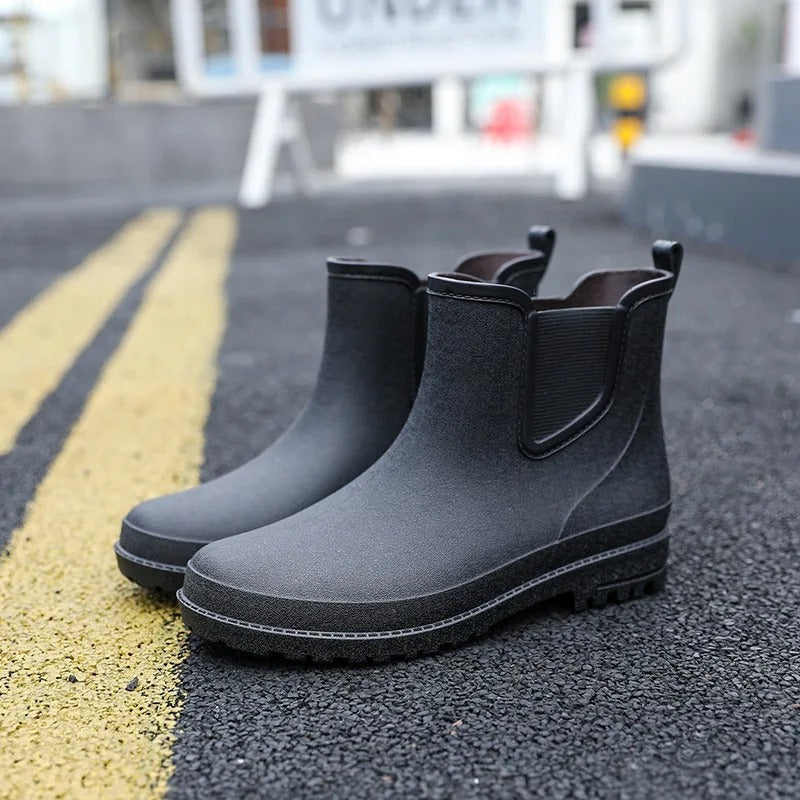 Women's Waterproof Platform Chelsea Ankle Rain Boots