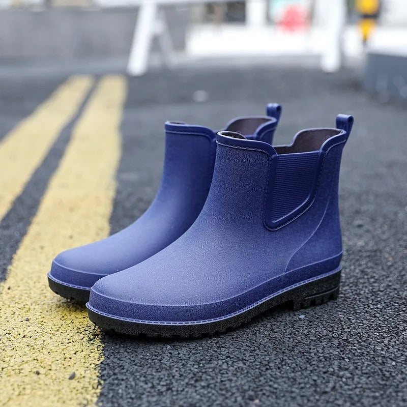 Women's Waterproof Platform Chelsea Ankle Rain Boots