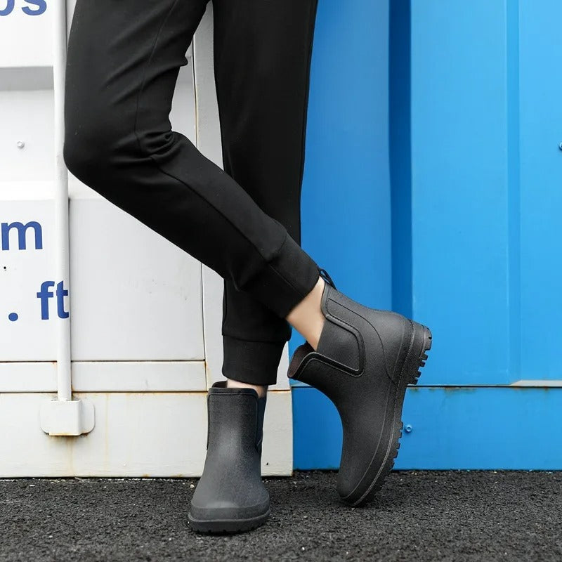 Women's Waterproof Platform Chelsea Ankle Rain Boots