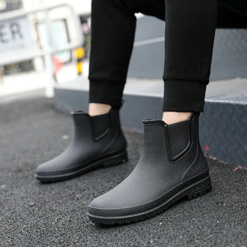 Women's Waterproof Platform Chelsea Ankle Rain Boots