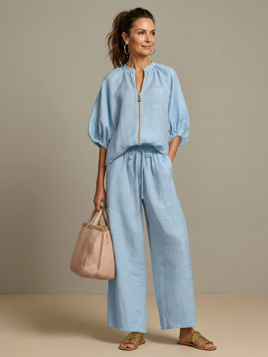 Women's Zip-Neck Two Piece Set