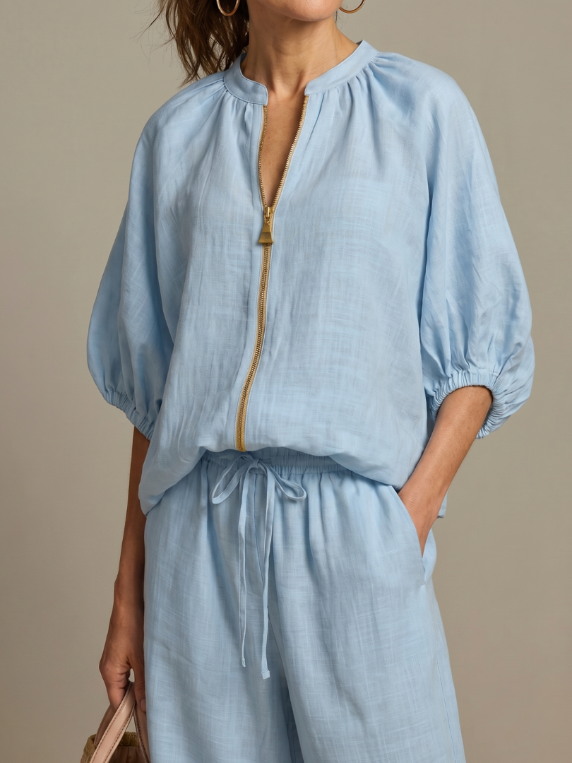 Women's Zip-Neck Two Piece Set