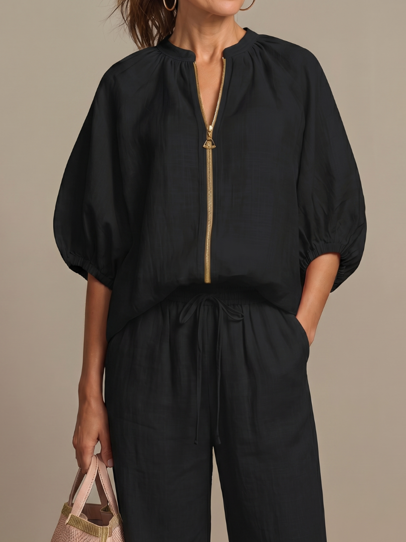 Women's Zip-Neck Two Piece Set