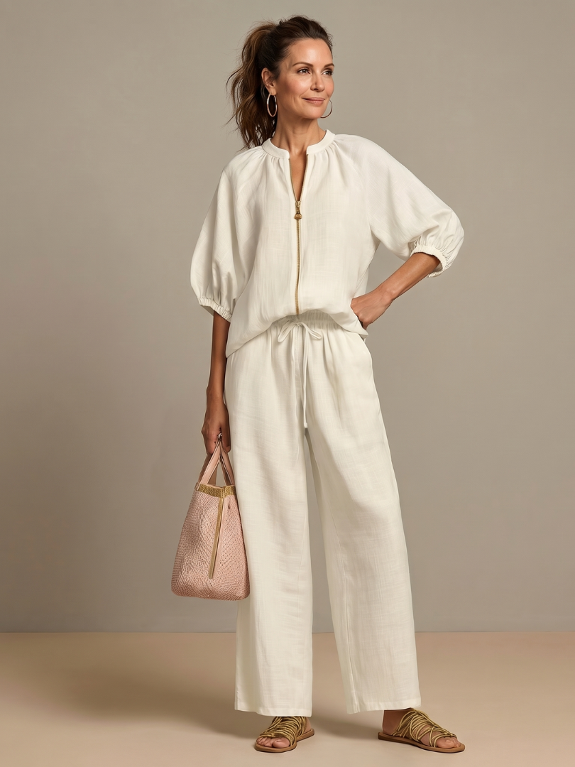 Women's Zip-Neck Two Piece Set
