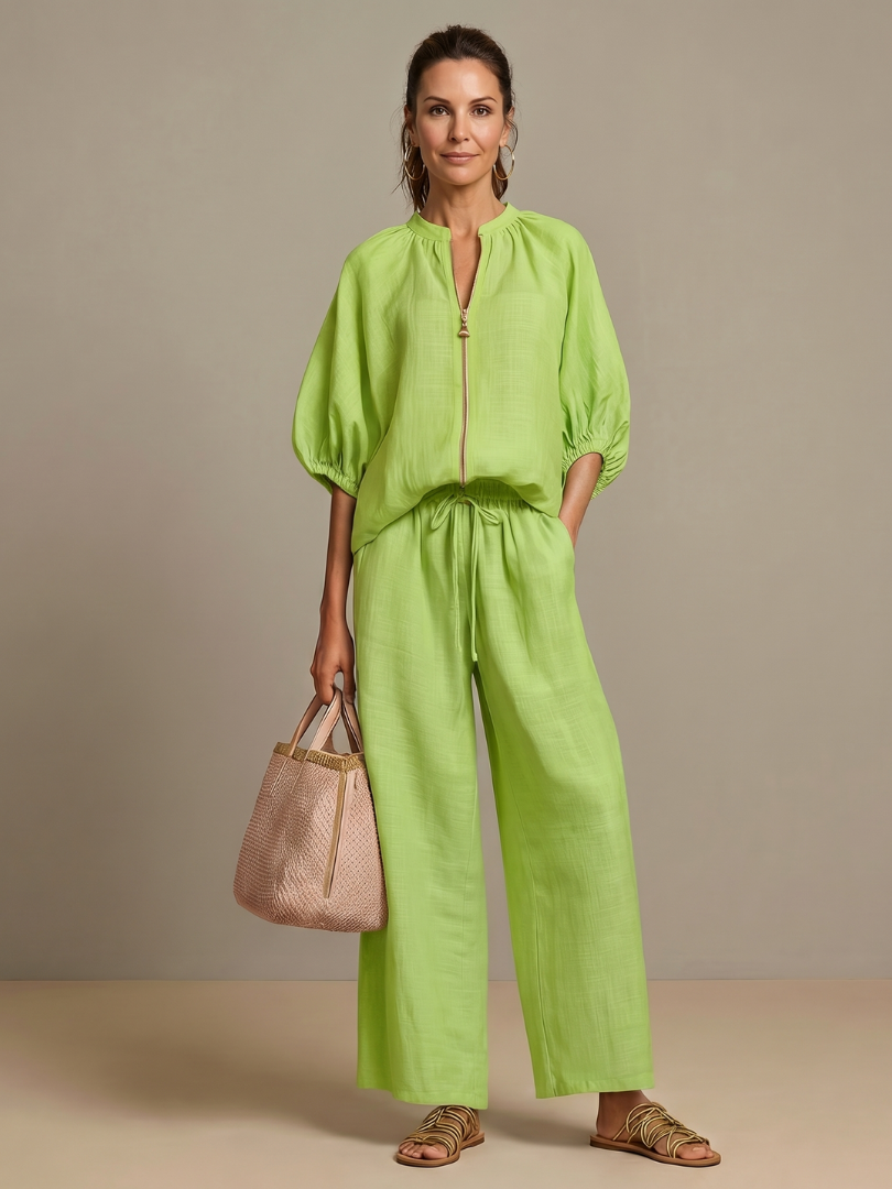 Women's Zip-Neck Two Piece Set