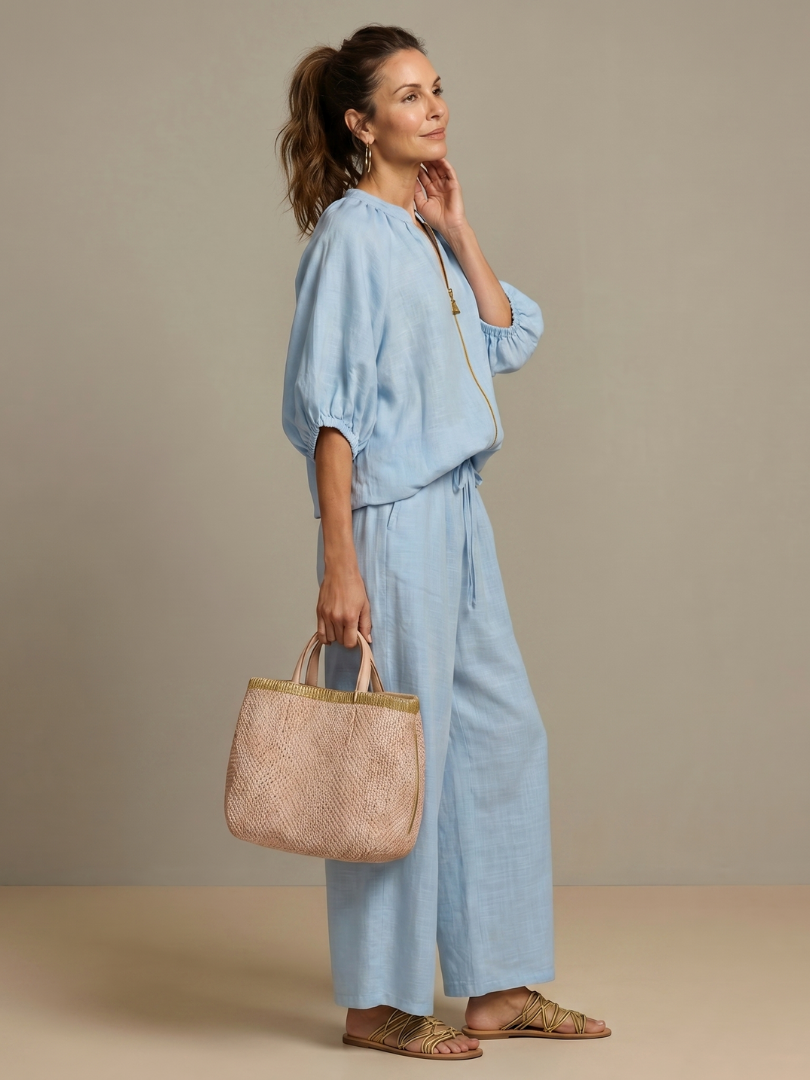 Women's Zip-Neck Two Piece Set