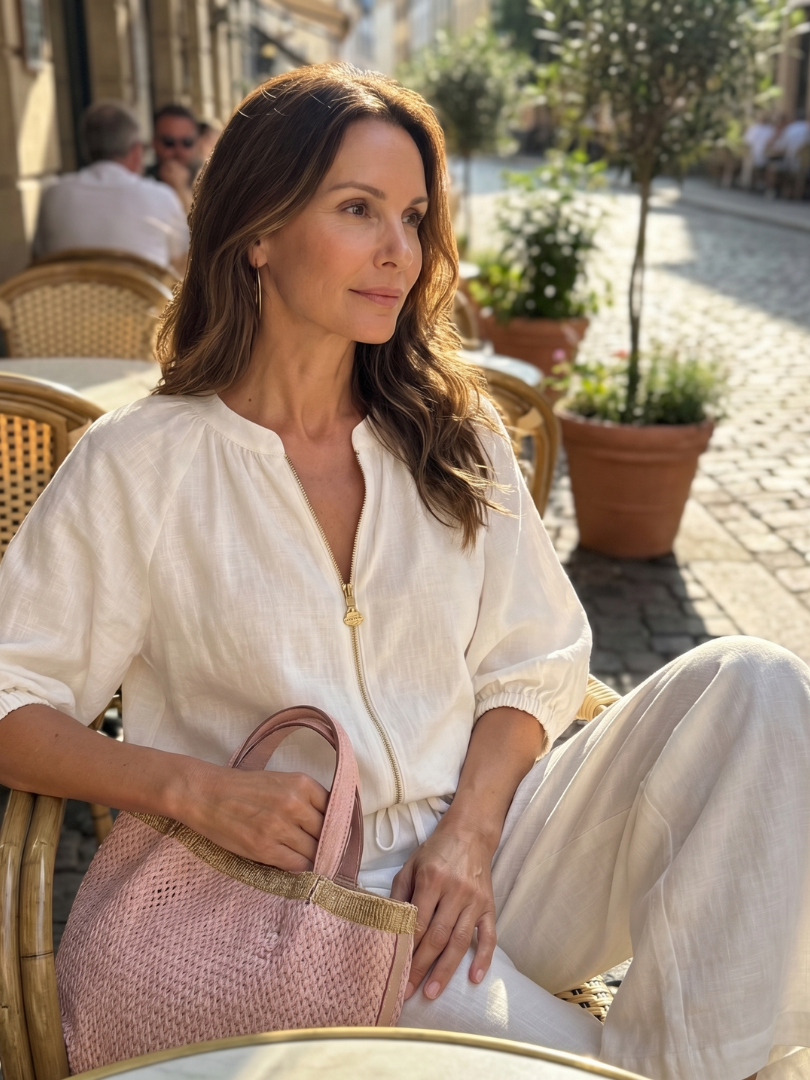 Women's Zip-Neck Two Piece Set