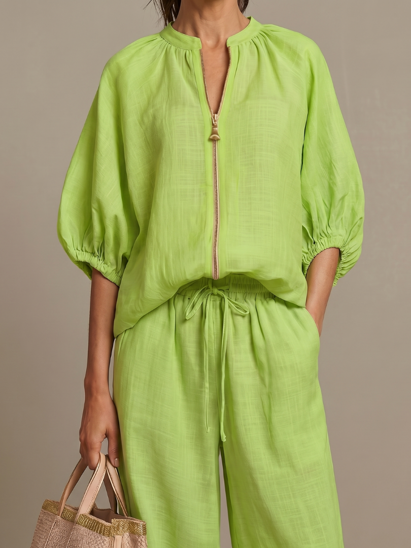 Women's Zip-Neck Two Piece Set