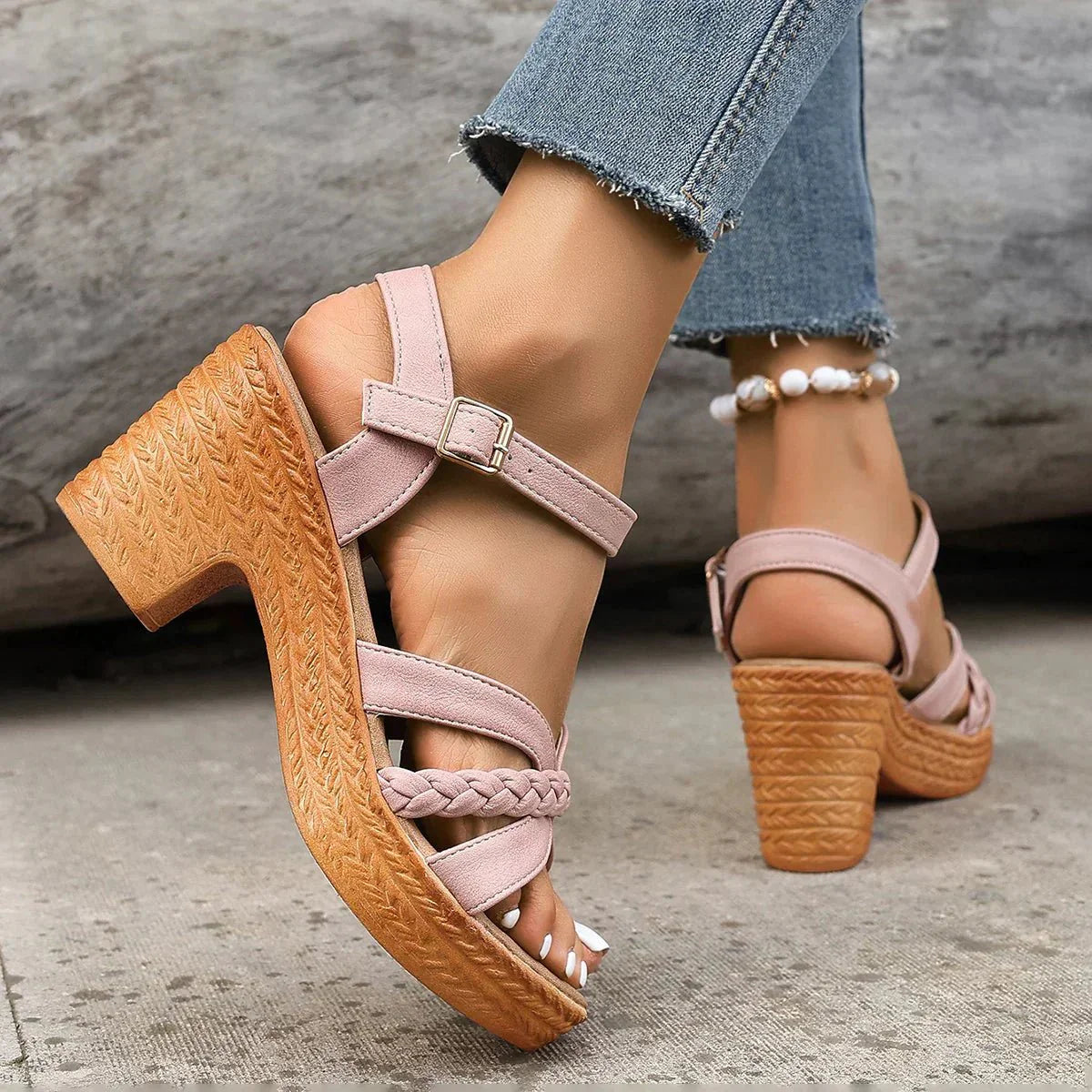 Image of Women's Ankle Strap Heeled Sandals