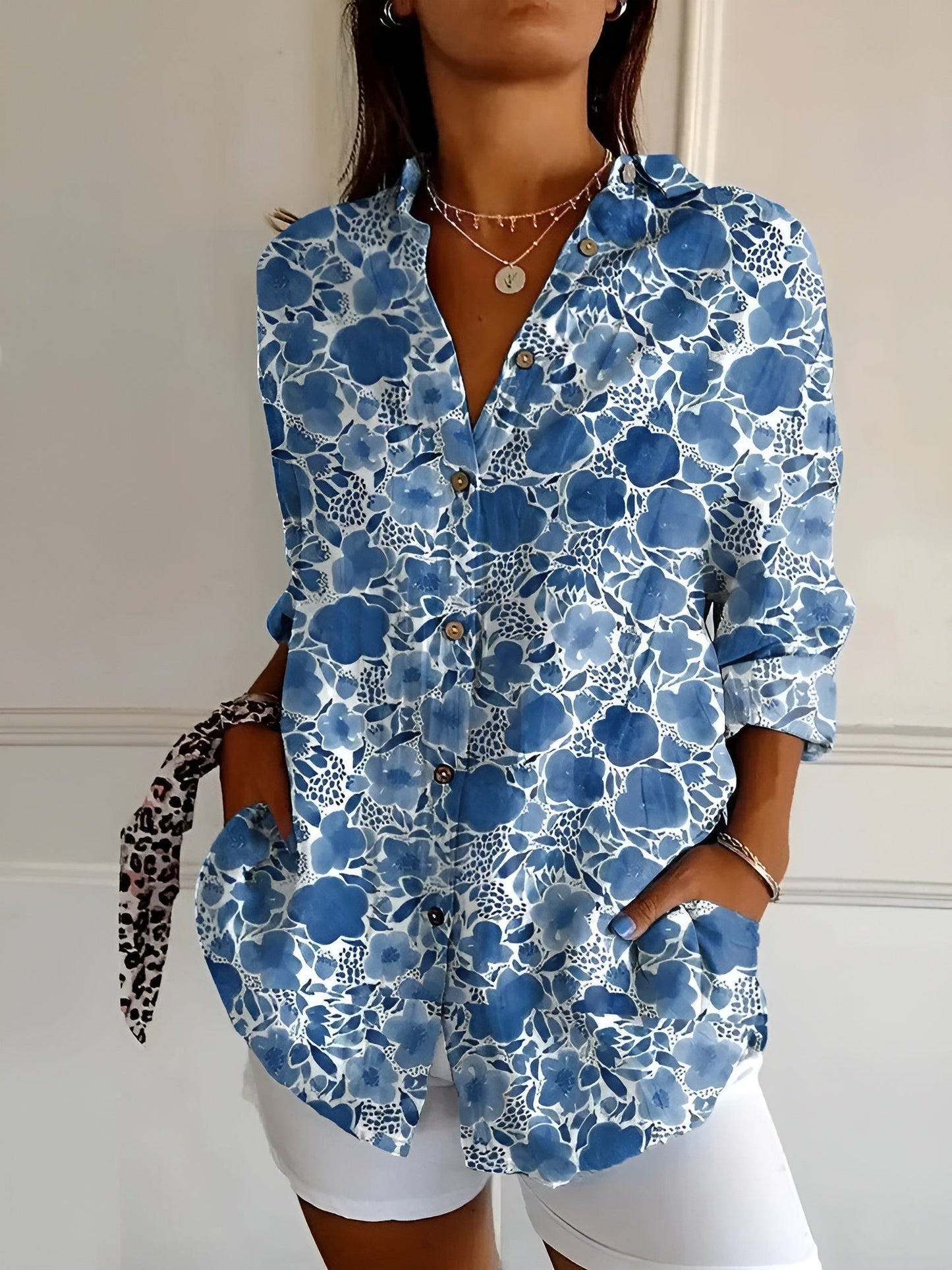 Image of Women's Long Sleeve Button-Down Blouse