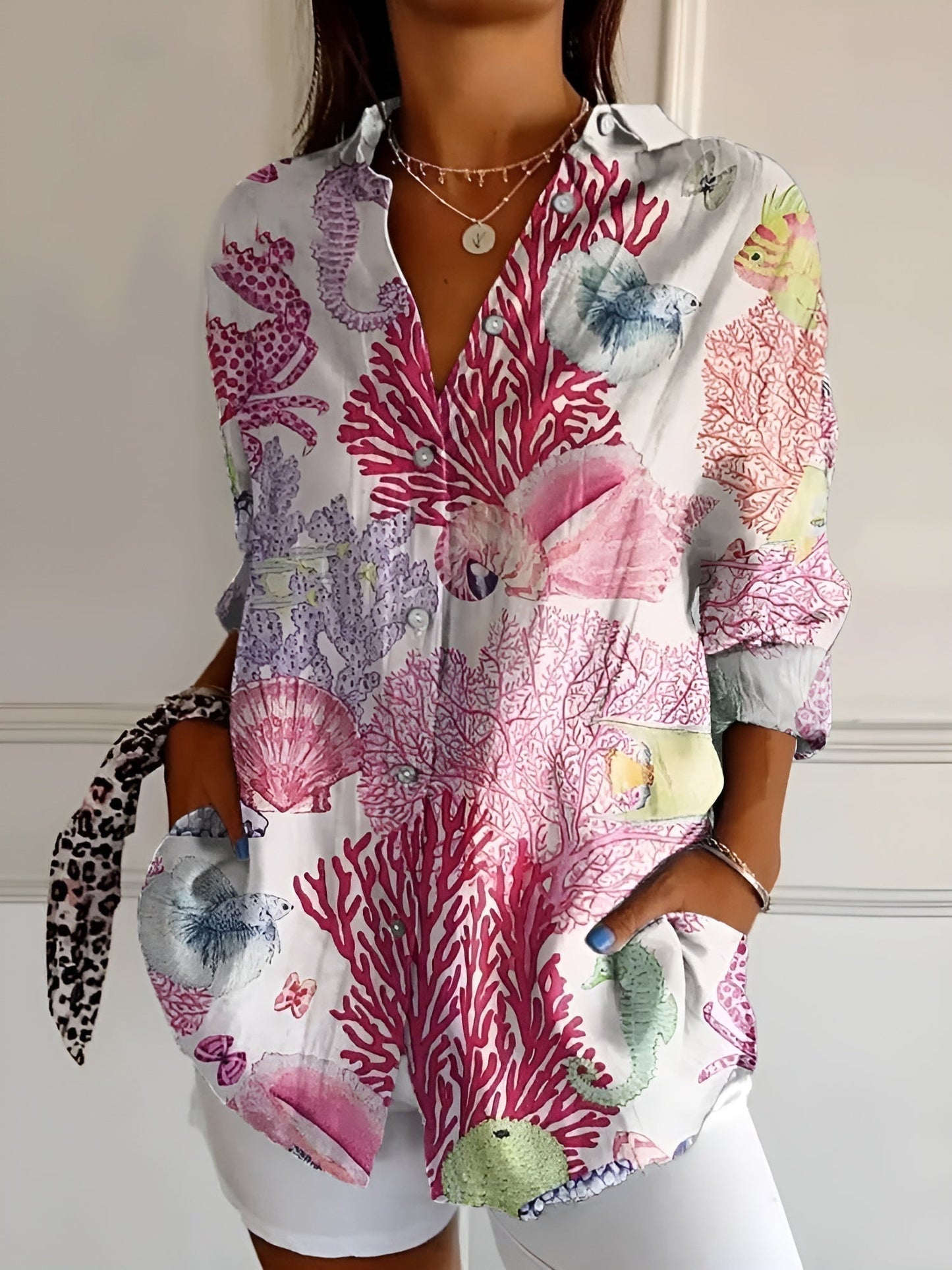 Image of Women's Long Sleeve Button-Down Blouse