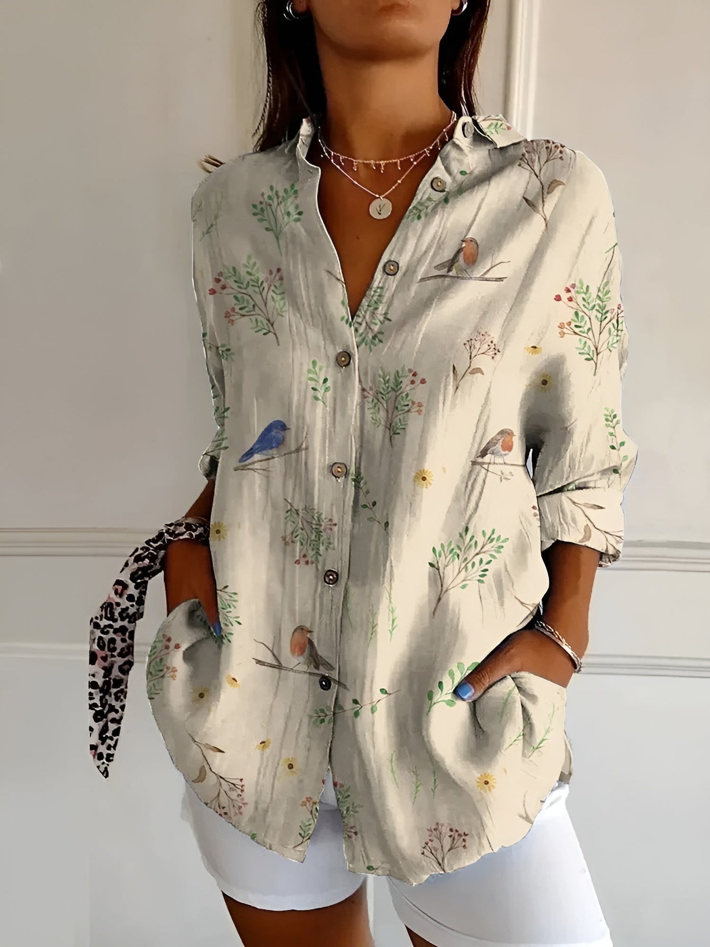 Image of Women's Long Sleeve Button-Down Blouse