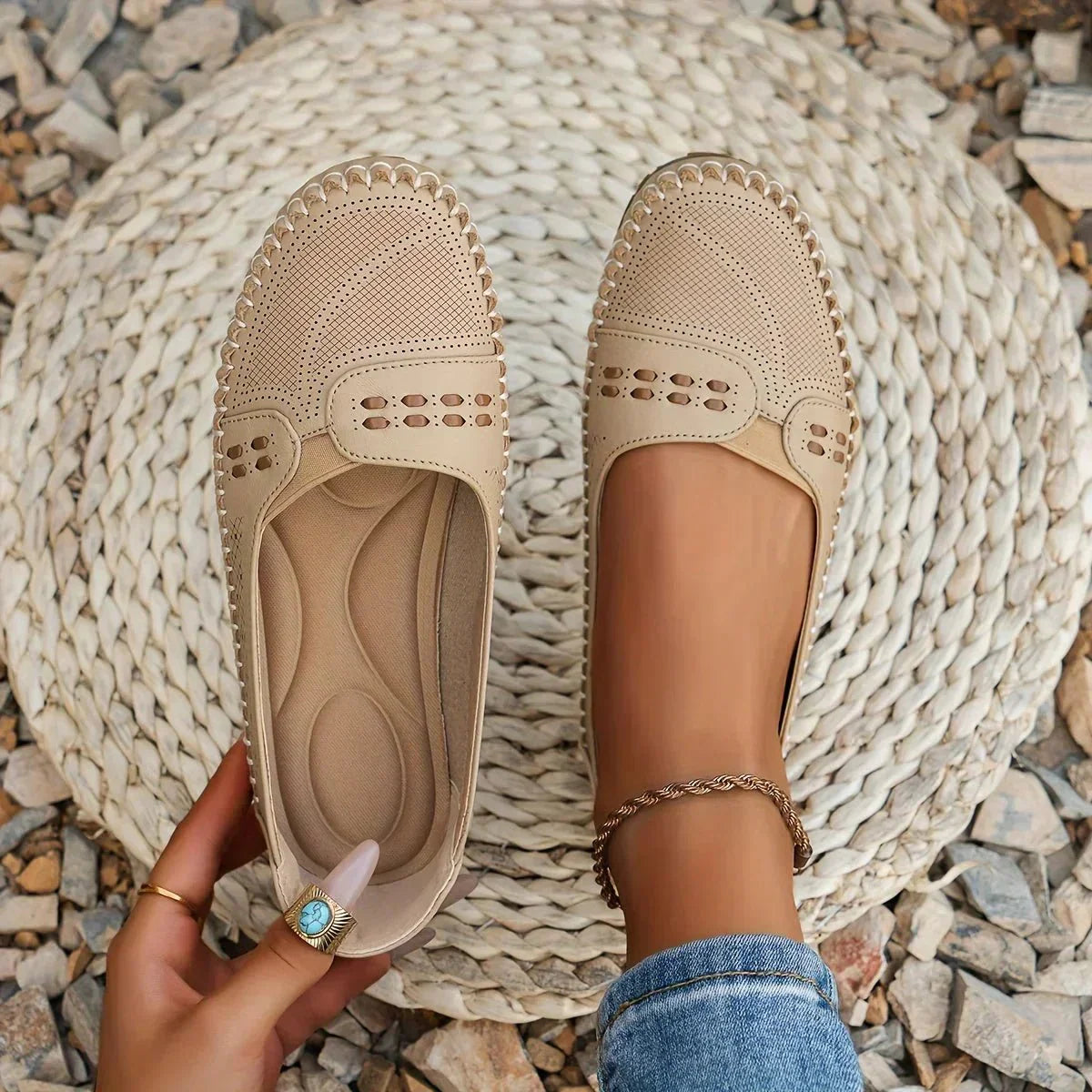 Image of Women's Perforated Slip-On Loafers