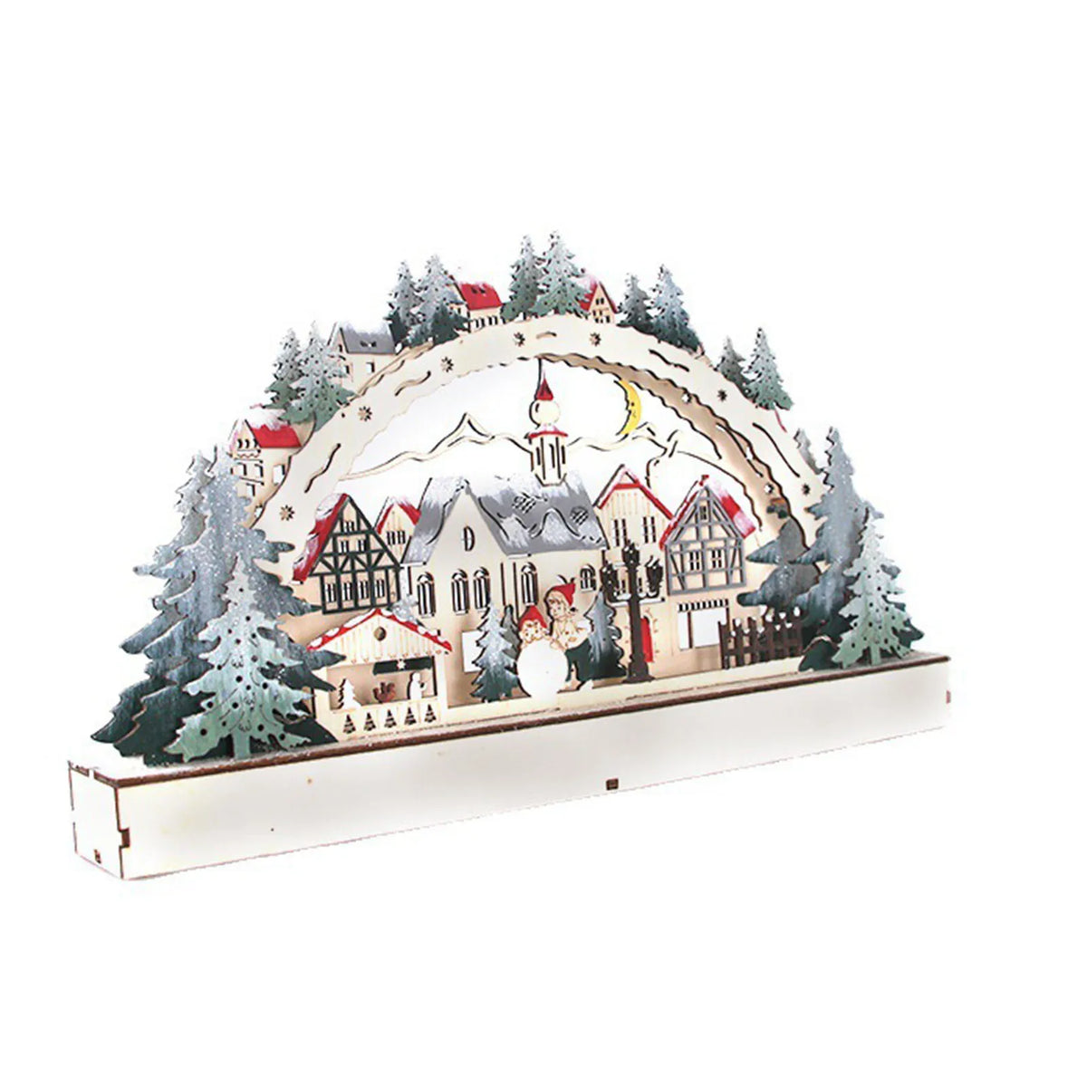 Wooden Advent Calendar – 24 Compartments with Warm LED Light and Christmas Ambience