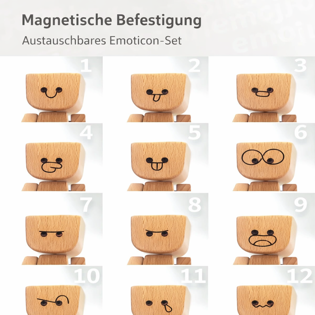 Wooden Decorative Figure | Movable Rocking Function | Changeable Faces | WobbleWood