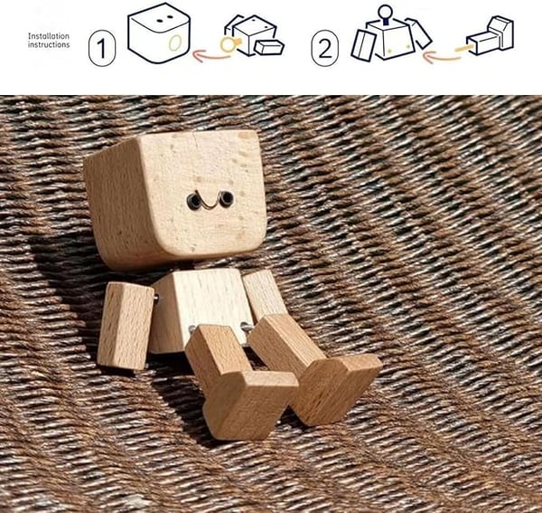Wooden Decorative Figure | Movable Rocking Function | Changeable Faces | WobbleWood