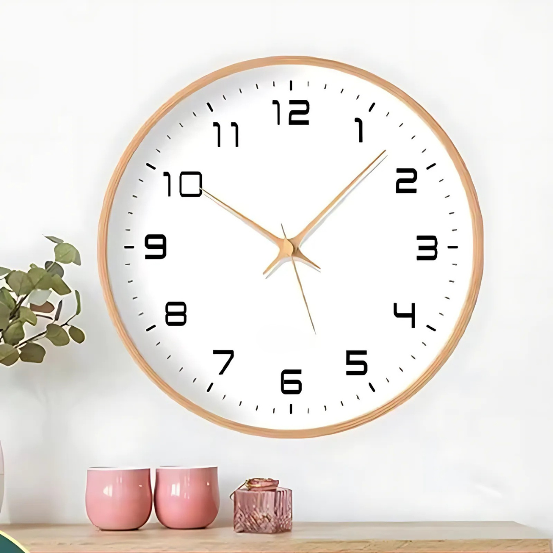Wooden Wall Clock with Sophisticated Design Woodland – Natural Charm and Elegance – Perfect for Nature Lovers and Boho Style