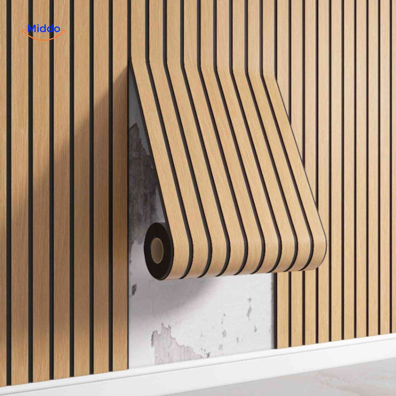 Woodline™ Wall Panels | 3D Effect, Wood Texture, Self-Adhesive