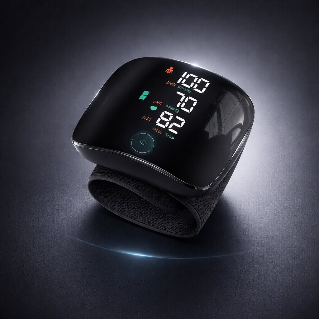 Wrist Blood Pressure Monitor | Touch Display with Voice Function | Rechargeable | Vitalensa