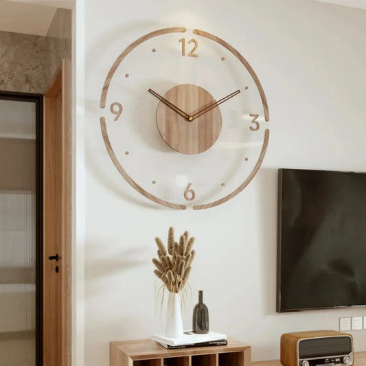 Yara Wall Clock in Scandinavian Style – Elegant Wall Clock for Living Room Made of Wood