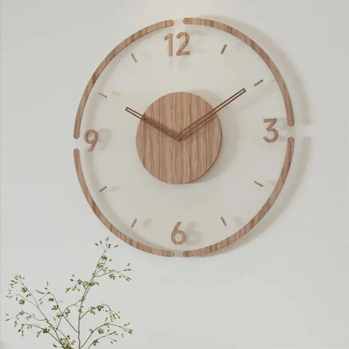 Yara Wall Clock in Scandinavian Style – Elegant Wall Clock for Living Room Made of Wood