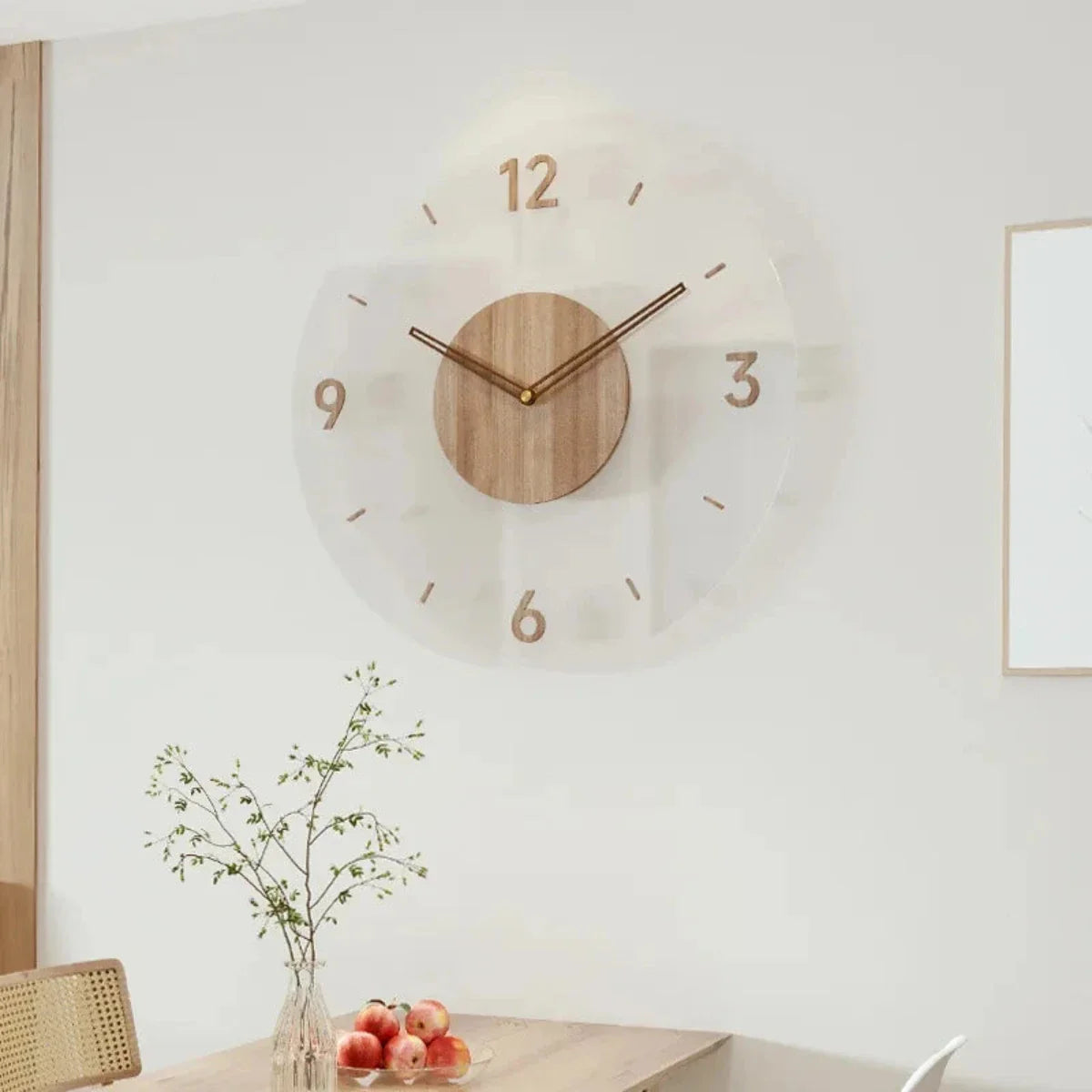 Yara Wall Clock in Scandinavian Style – Elegant Wall Clock for Living Room Made of Wood
