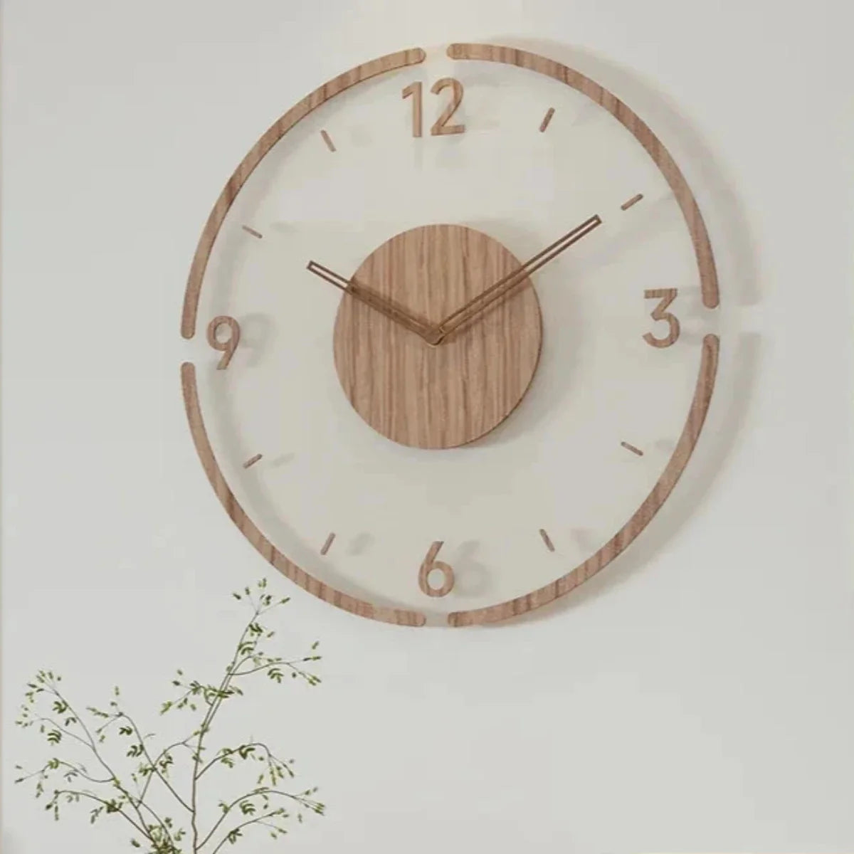 Yara Wall Clock in Scandinavian Style – Elegant Wall Clock for Living Room Made of Wood