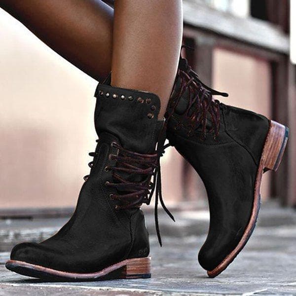 Image of Zoe | Women's Lace-Up Studded Ankle Boots