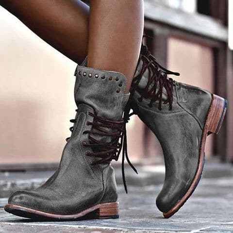 Image of Zoe | Women's Lace-Up Studded Ankle Boots